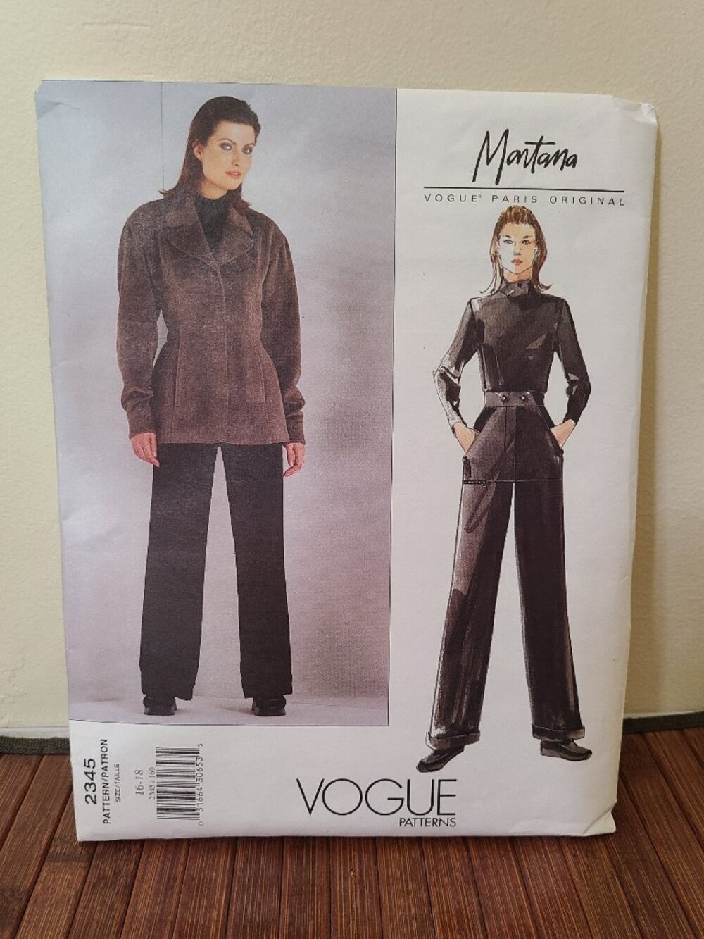 Vintage 90s Vogue Paris Pattern 2345 Montana Jacket & Pants Sz 16-18